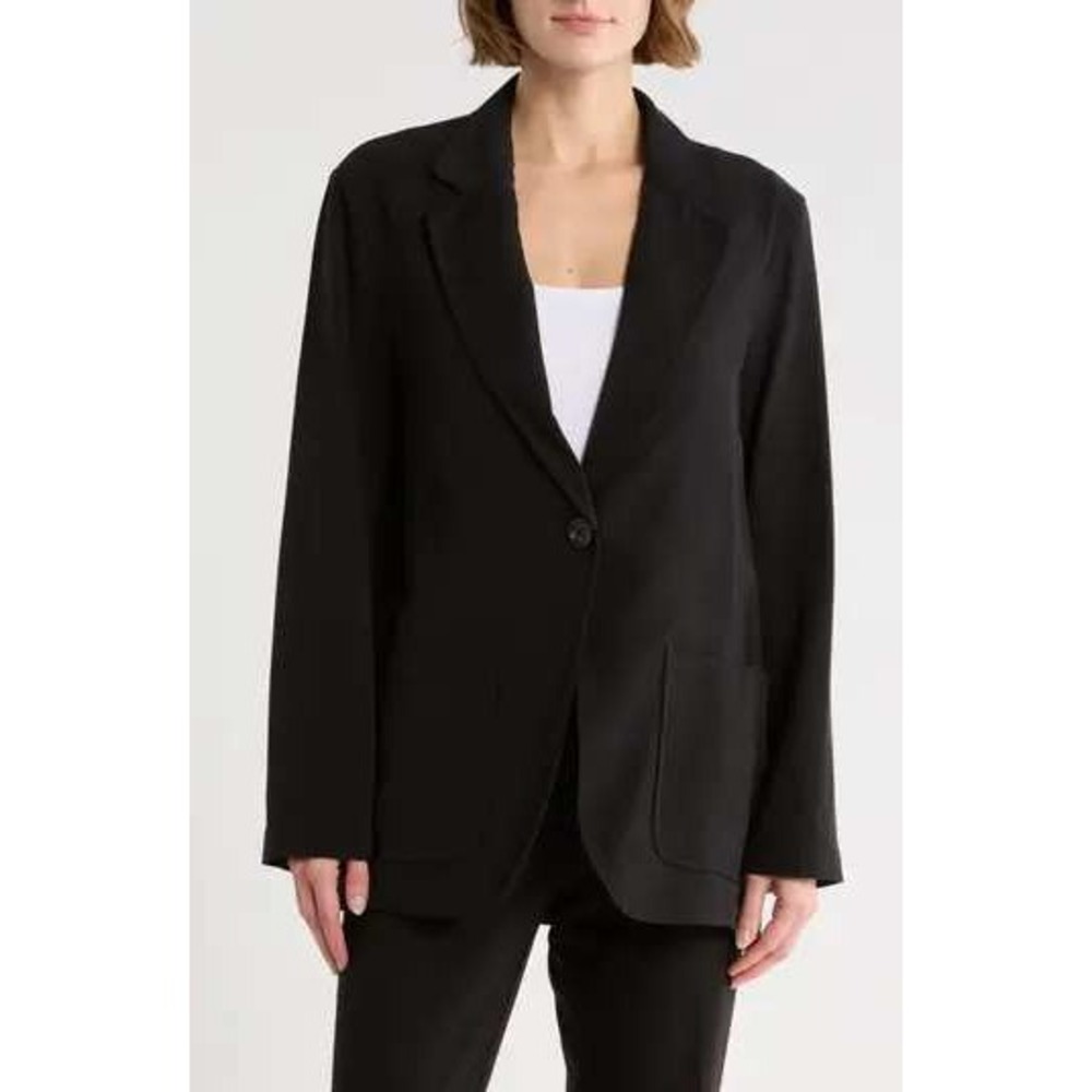 Max Studio Womens‎ Black Single Button Blazer Jacket Size 6  Professional